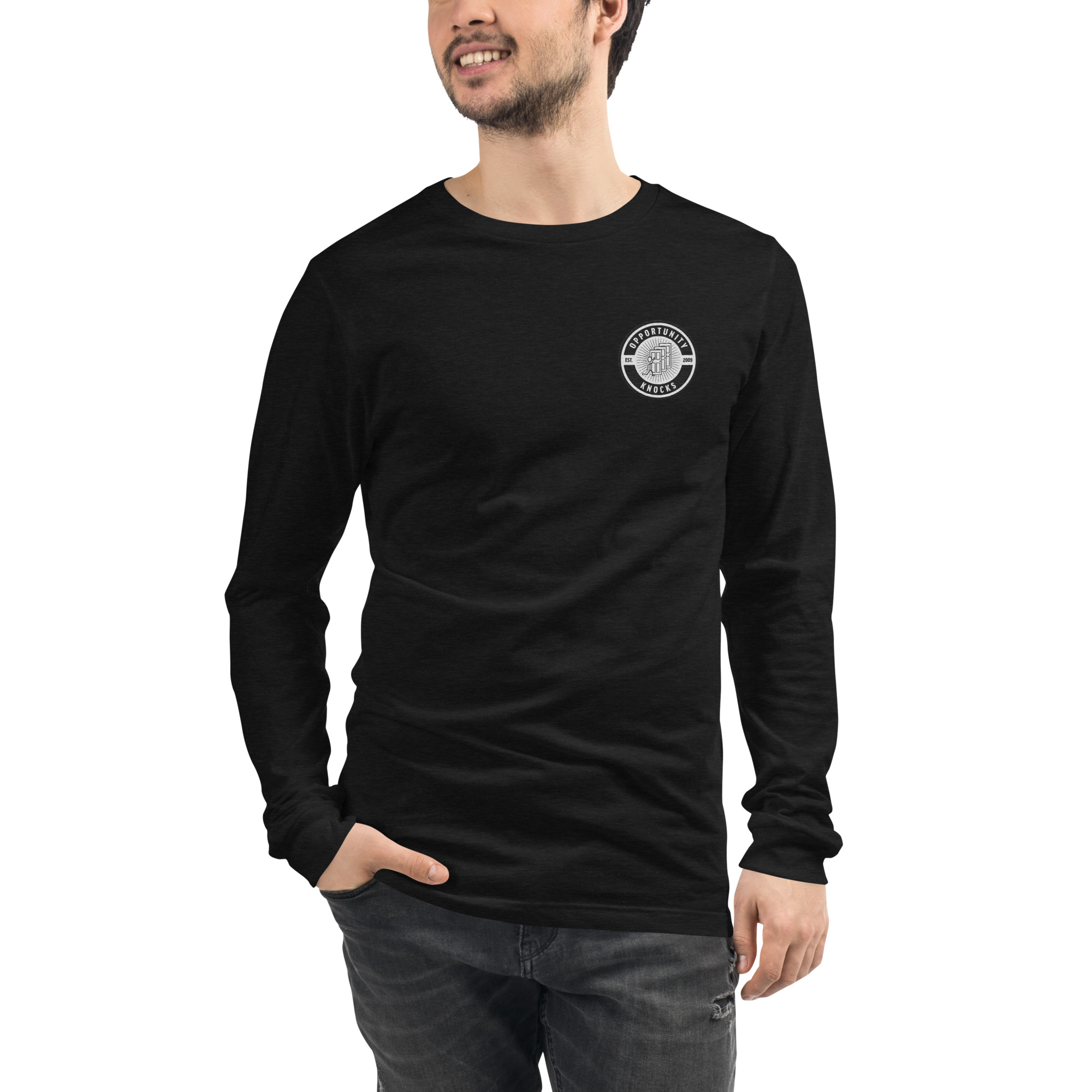 OK Embroidered Unisex Long Sleeve Tee - Image 3